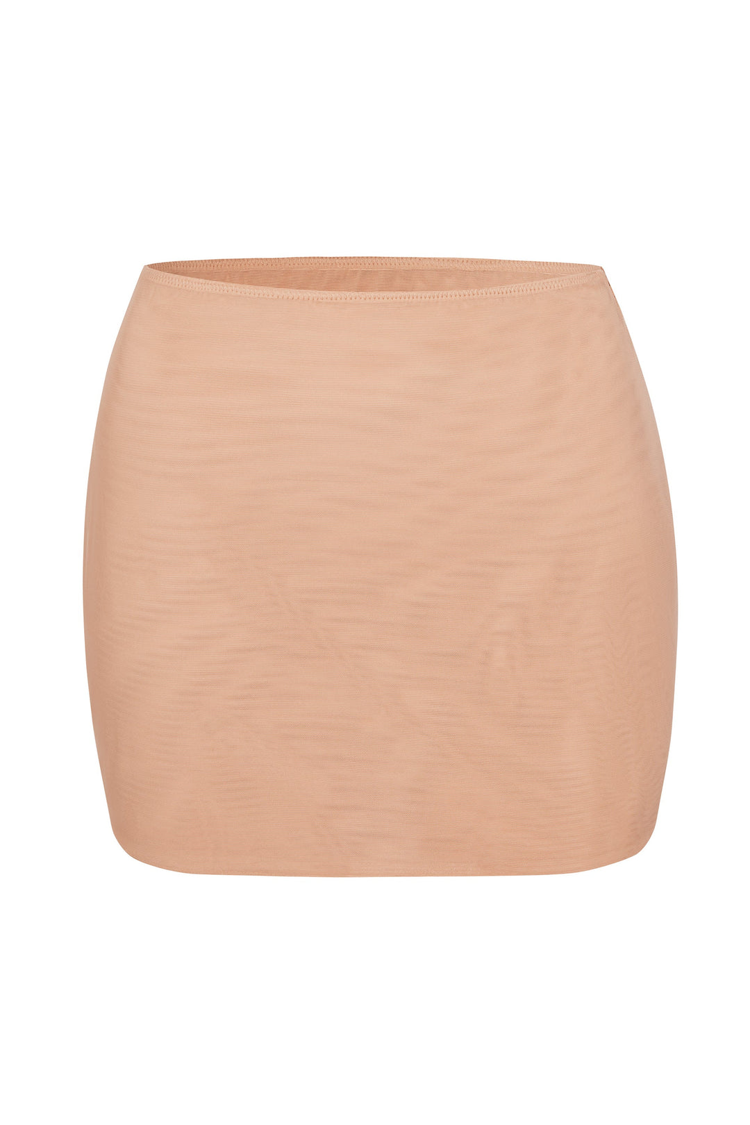 Soft Mesh V-Neck Mini Slip Dress in Warm Peach