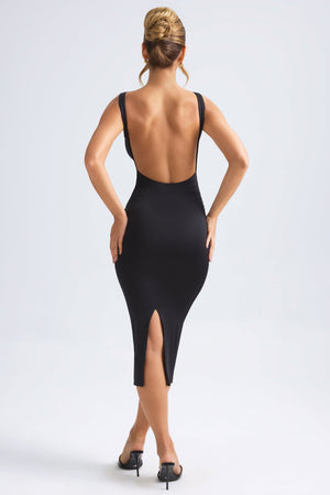Ruched Open-Back Midaxi Dress in Black - 6 | Oh Polly Ruched Open-Back Midaxi Dress in Black - 6 | Oh Polly