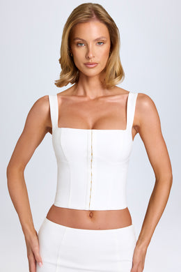 Hook-And-Eye Corset Top in White