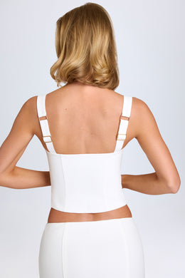 Hook-And-Eye Corset Top in White