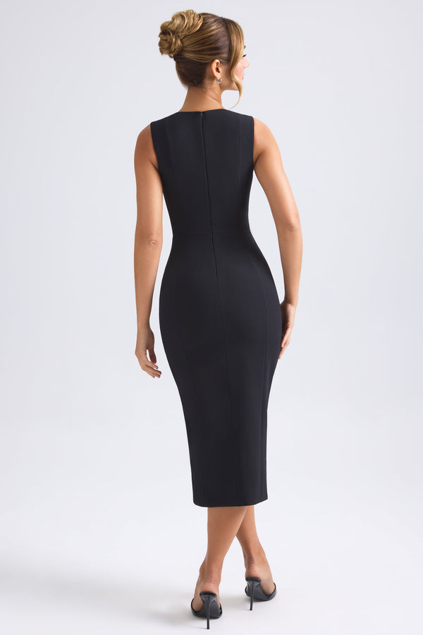 Sweetheart-Neck Midaxi Dress in Black - 2
