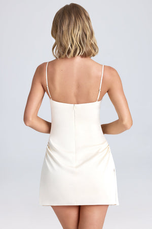 Draped A-Line Mini Dress in Ivory - 4 | Oh Polly Draped A-Line Mini Dress in Ivory - 4 | Oh Polly