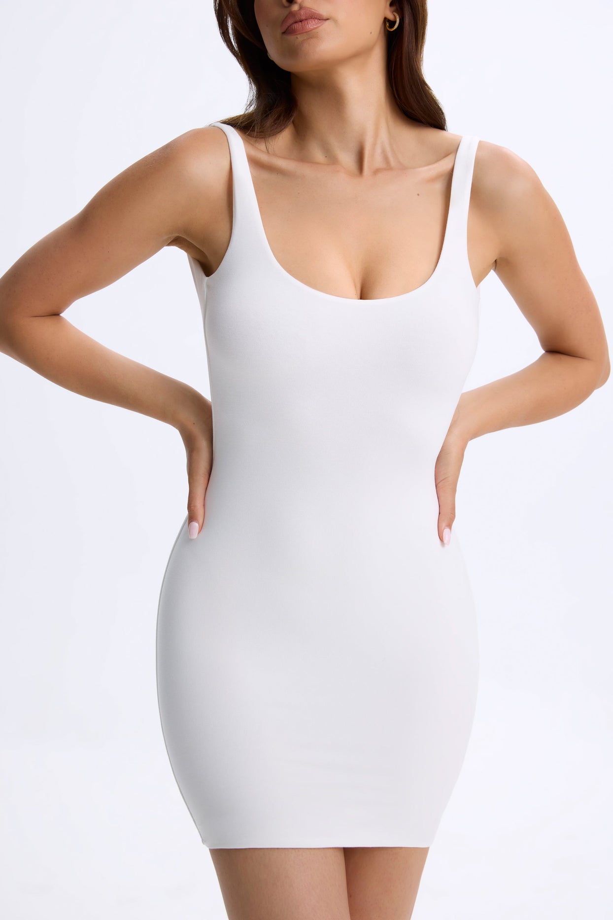 Low-Back Bodycon Mini Dress in White