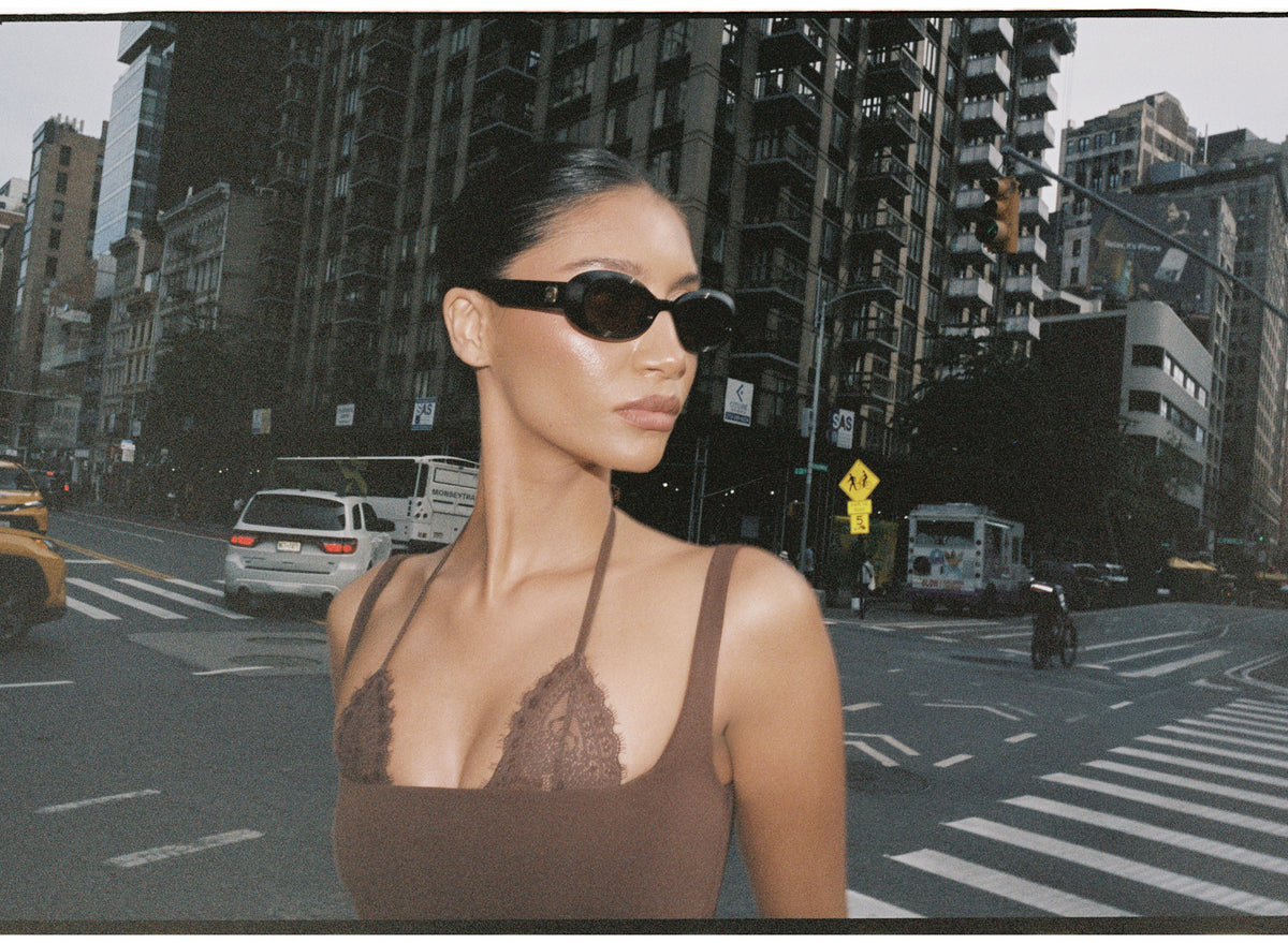 Ponte Peekabo Lace Tank Top in Cocoa Brown - 1