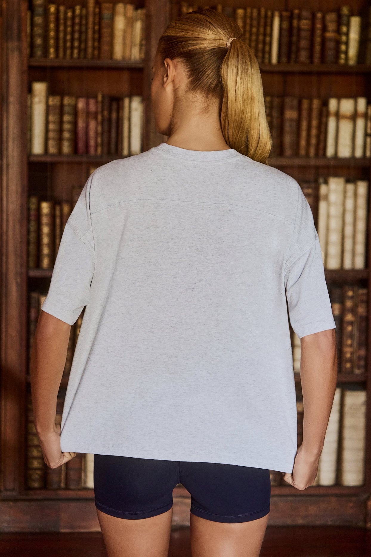 Oversized Cotton-Jersey T-Shirt in Grey Marl - 2