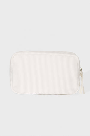 Corduroy Bow Makeup Bag in Marshmallow