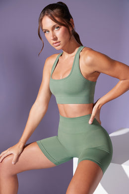 Mindset - Cut Out Define Luxe Sports Bra in Sage