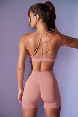 Minishorts De cintura alta Define Luxe en color malva polvoriento