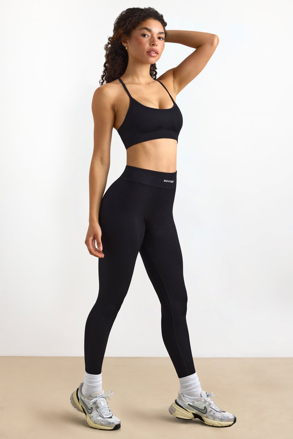 Leggings de cintura alta Petite FlexiRib em preto