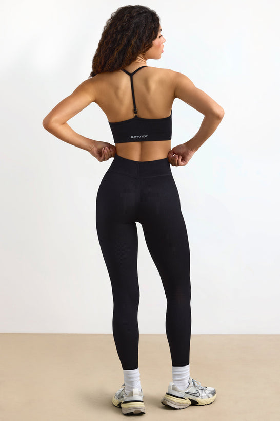 Leggings de cintura alta Petite FlexiRib em preto