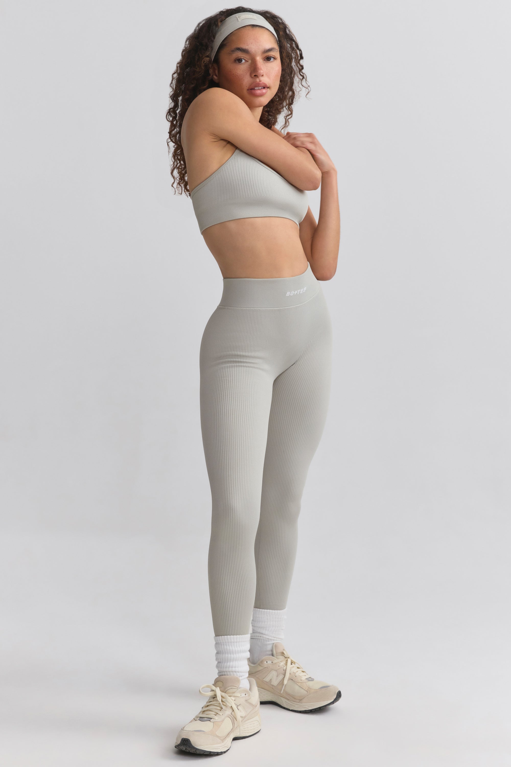 Leggings de cintura alta FlexiRib de Petite en gris