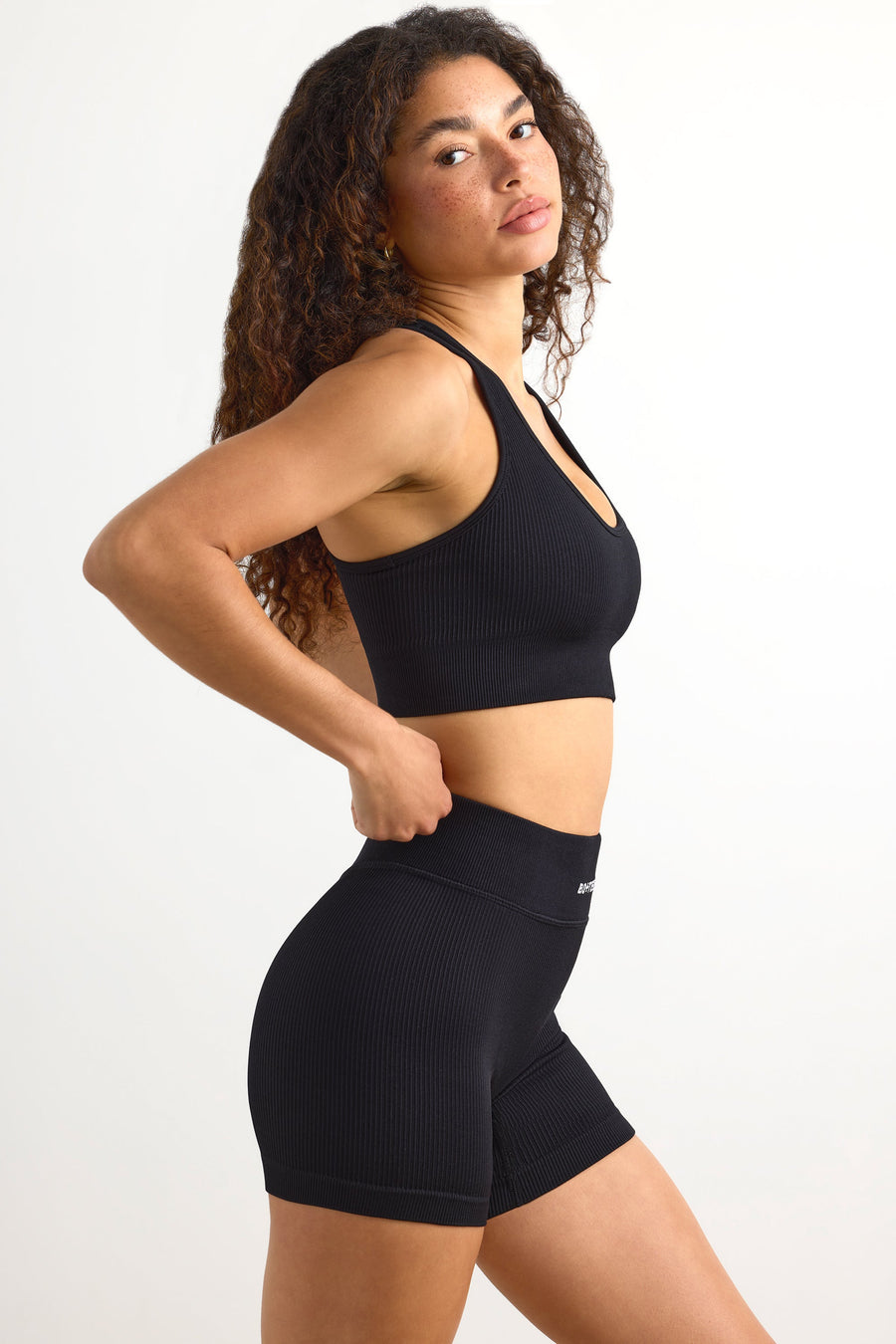 Precision Chic Tailored Poly Shorts in Black