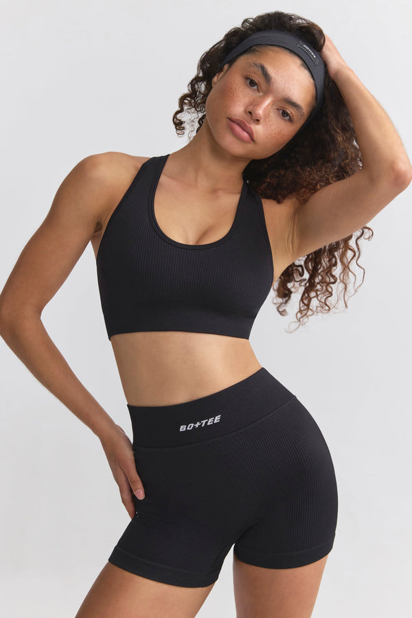 FlexiRib Mini Shorts in Black - 1