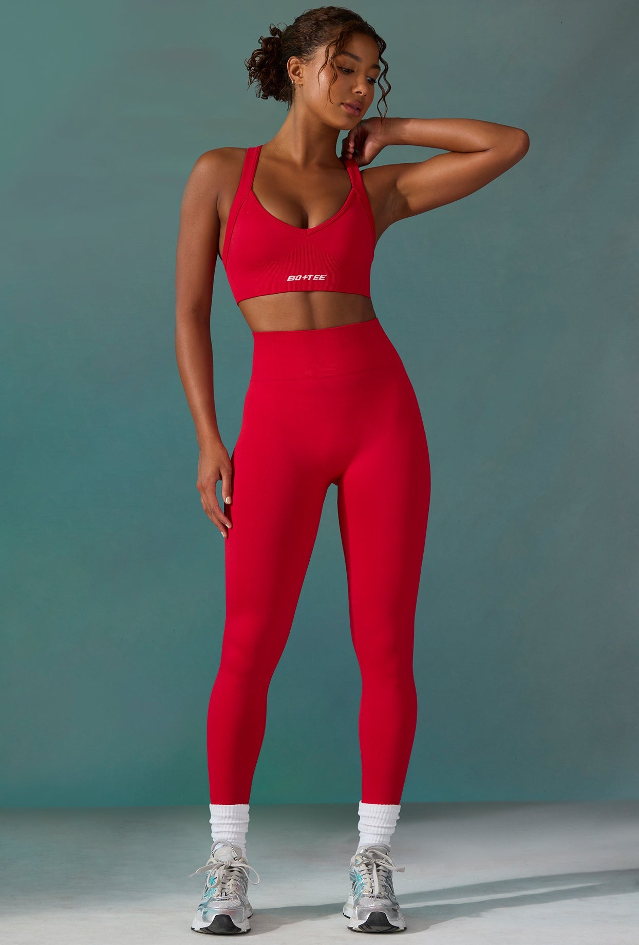 Leggings sin costuras Super Sculpt en rojo tango