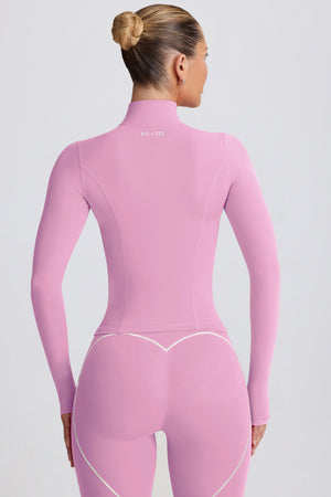 Soft Active Zip-Up Jacket in Dusty Pink