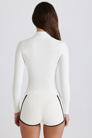 Soft Active Zip-Up Jacket in Ivory