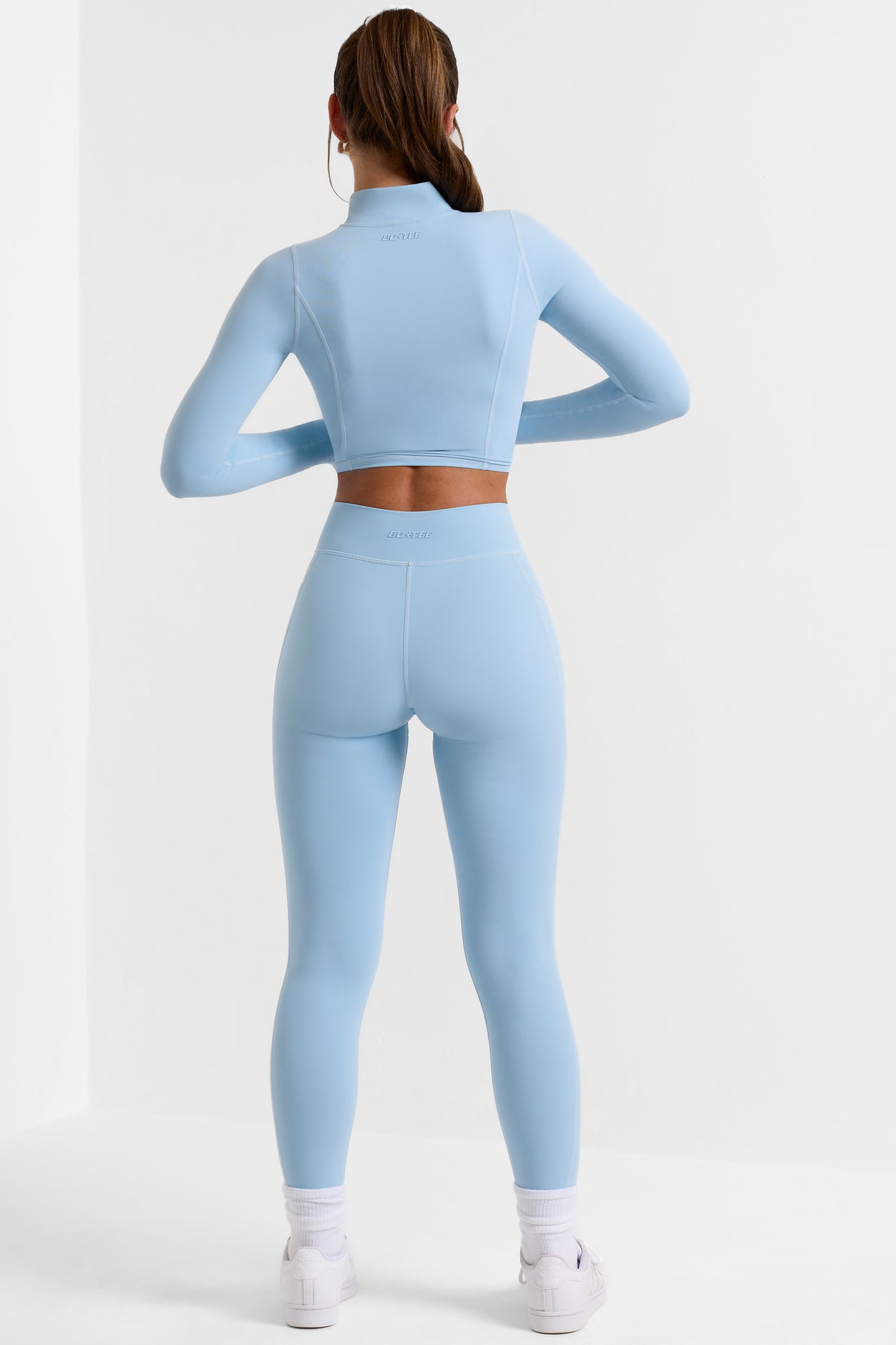 Petite Full Length Leggings with Pockets in Ice Blue