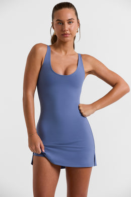 Scoop Neckline Tennis Dress in Slate Blue