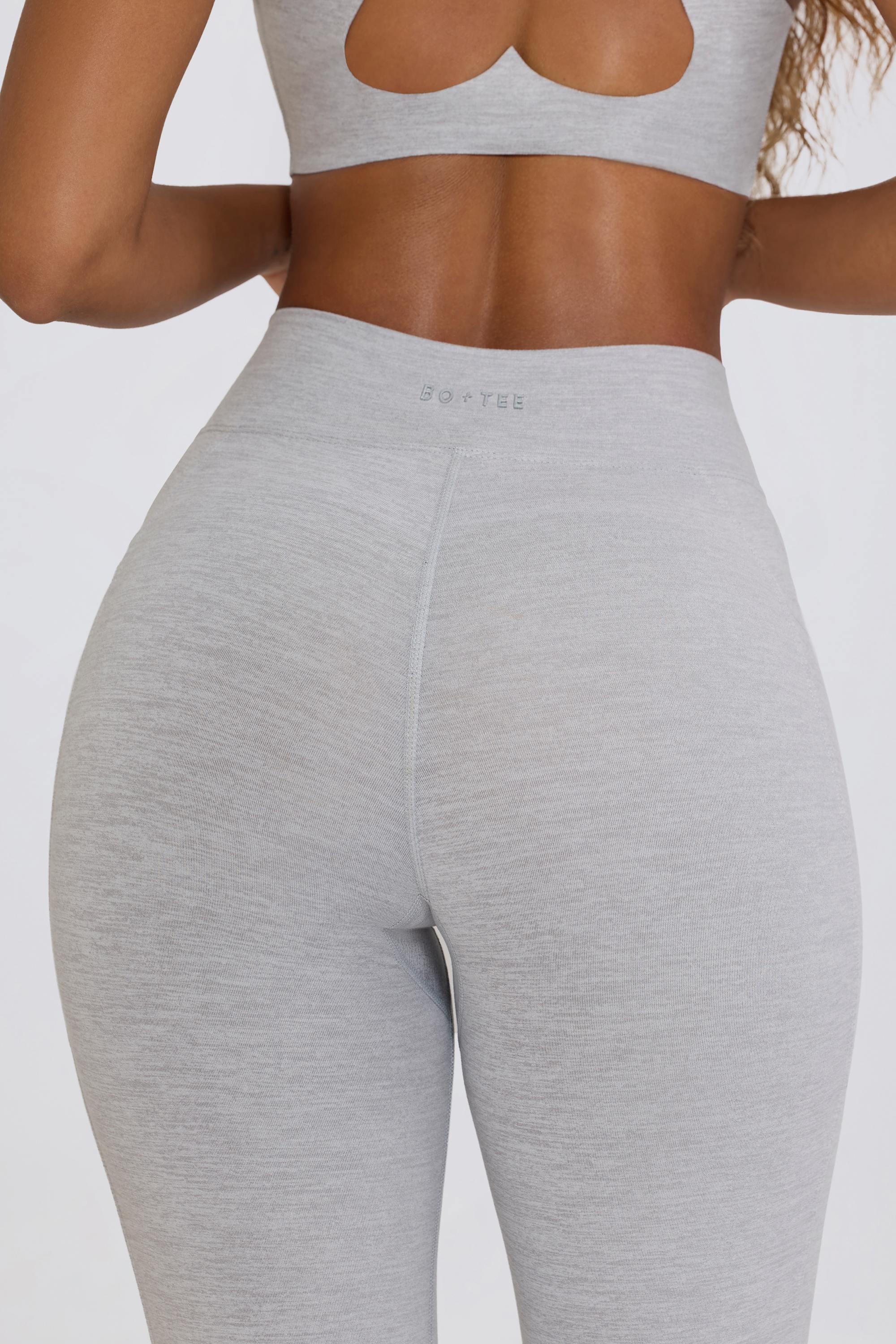 Soft Active V-Waist Flared Leggings in Grey