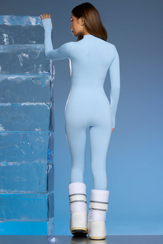 Mono largo con capa base Super Sculpt de Petite en azul bebé