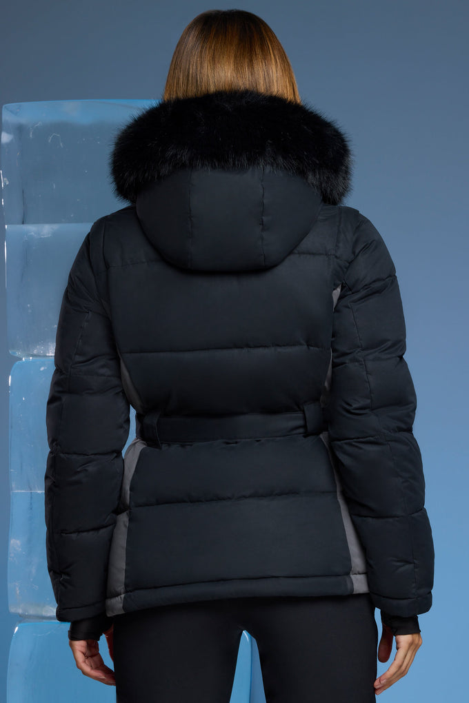 Jaqueta de esqui com mangas removíveis em preto