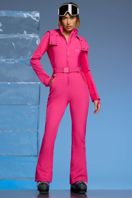 Petite Fleece Lined Ski Suit in Fuchsia Pink
