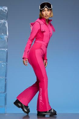 Petite Fleece Lined Ski Suit in Fuchsia Pink