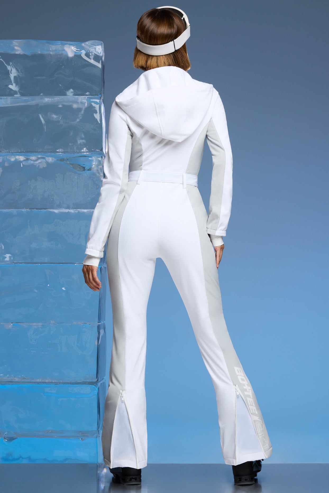 Petite Fleece Lined Ski Suit in White