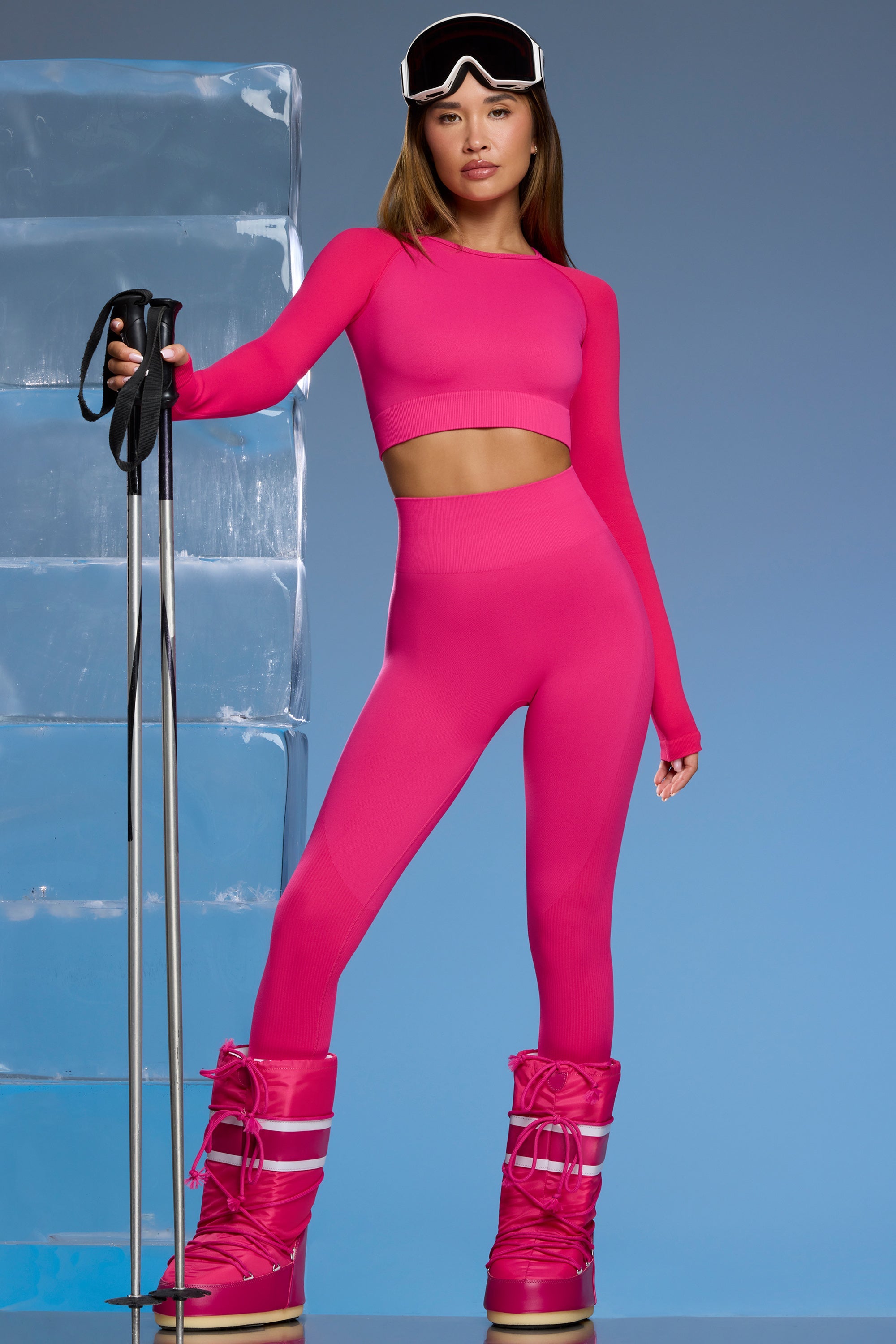 Leggings de camada base Super Sculpt em rosa fúcsia