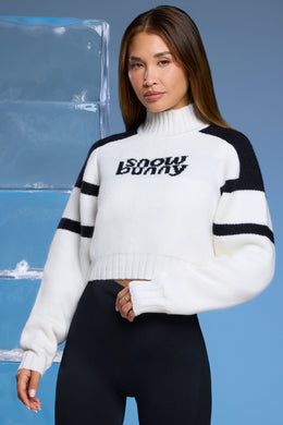 Chunky Knit Cropped Jumper in White