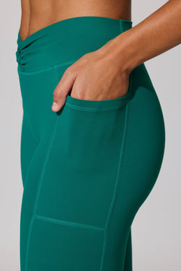 Leggings Petite de comprimento total com bolsos em verde-azulado