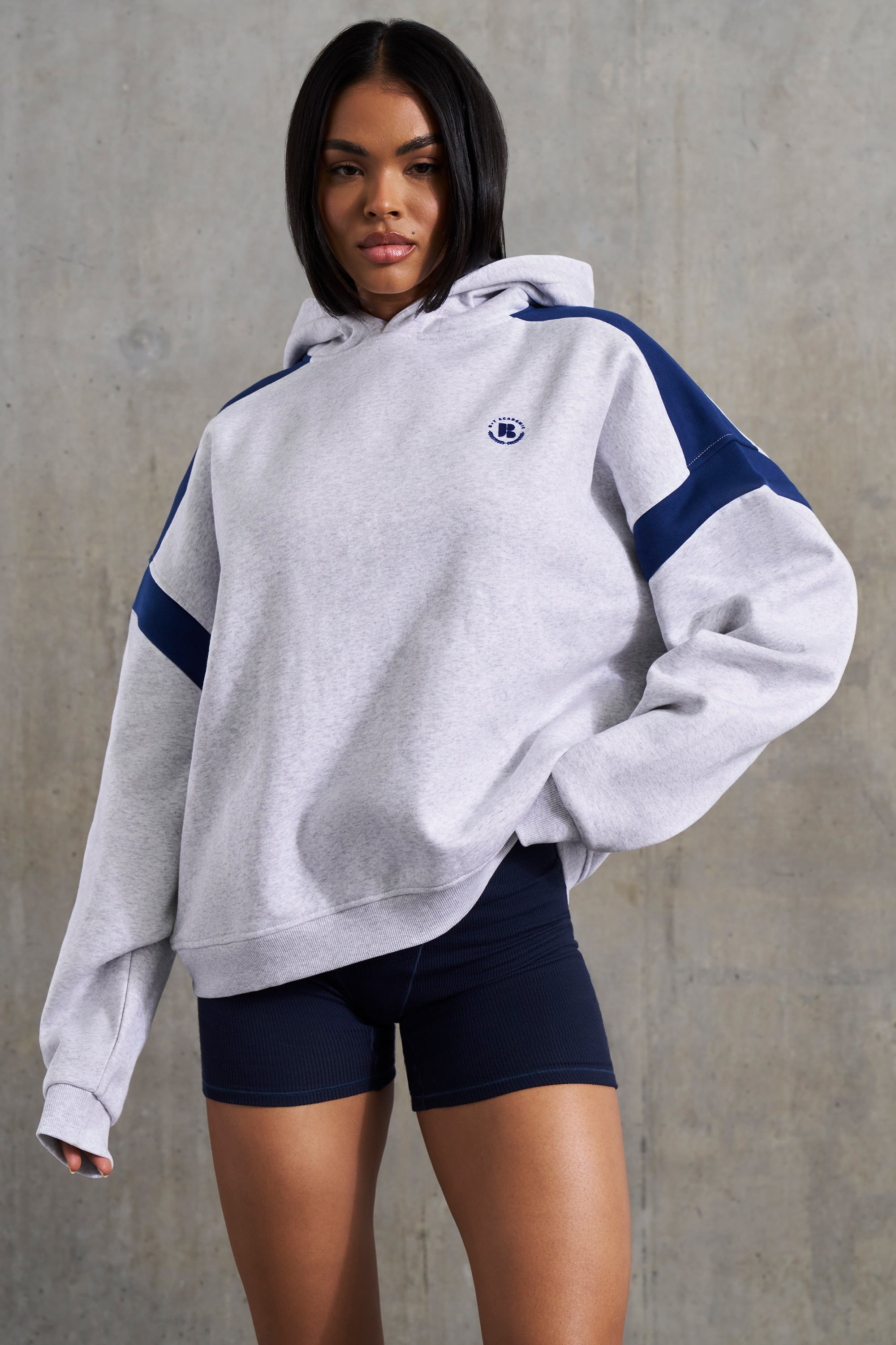 Academic Oversized Hooded Sweatshirt in Heather Grey | Oh Polly