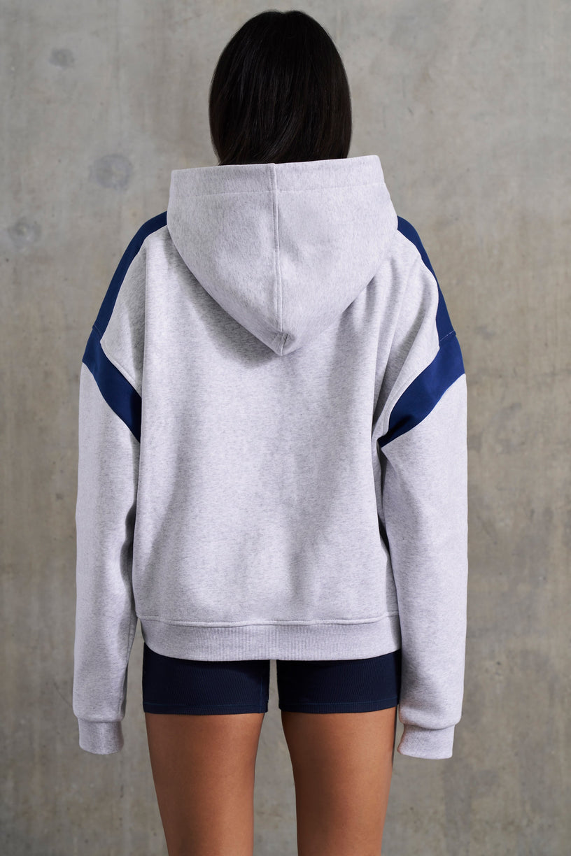 Cotton Fleece Oversized Hoodie in Heather Grey - 2