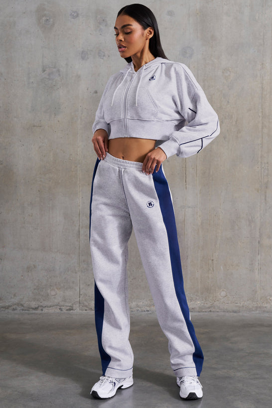 Petite Wide Leg Sweatpants in Heather Grey