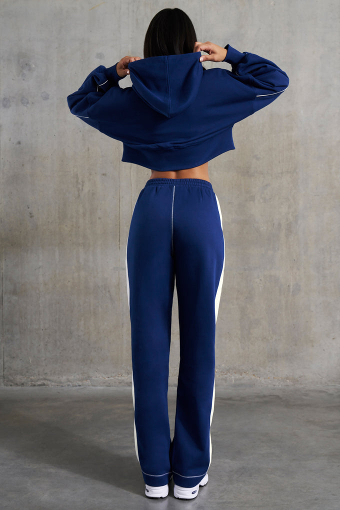 Pantalones deportivos de pernera ancha Petite en azul marino