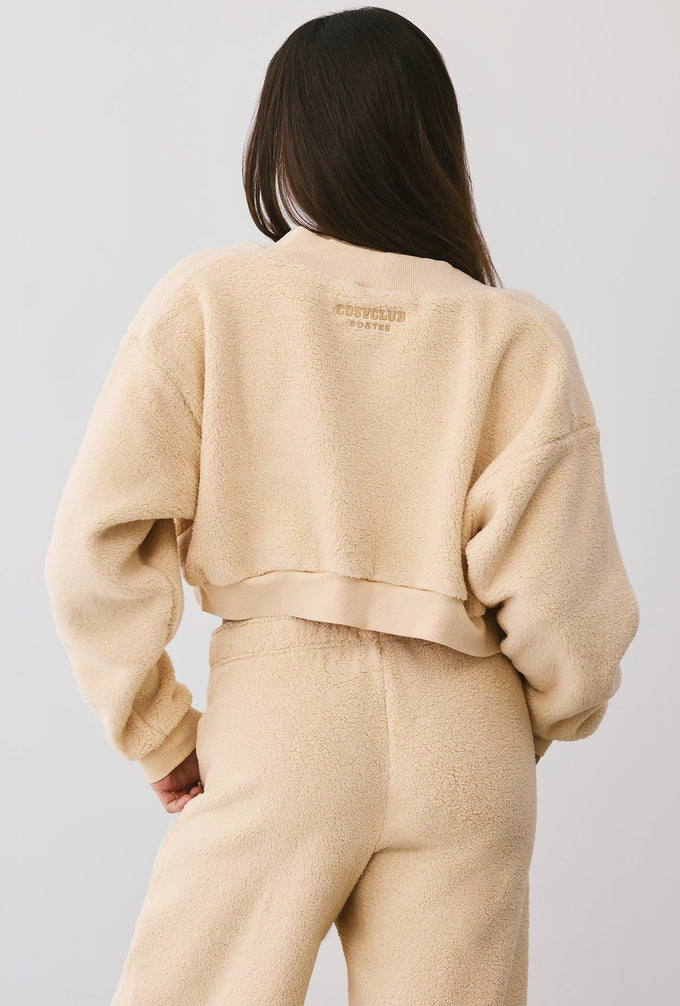 Fleece Cropped Shrug in Cashmere