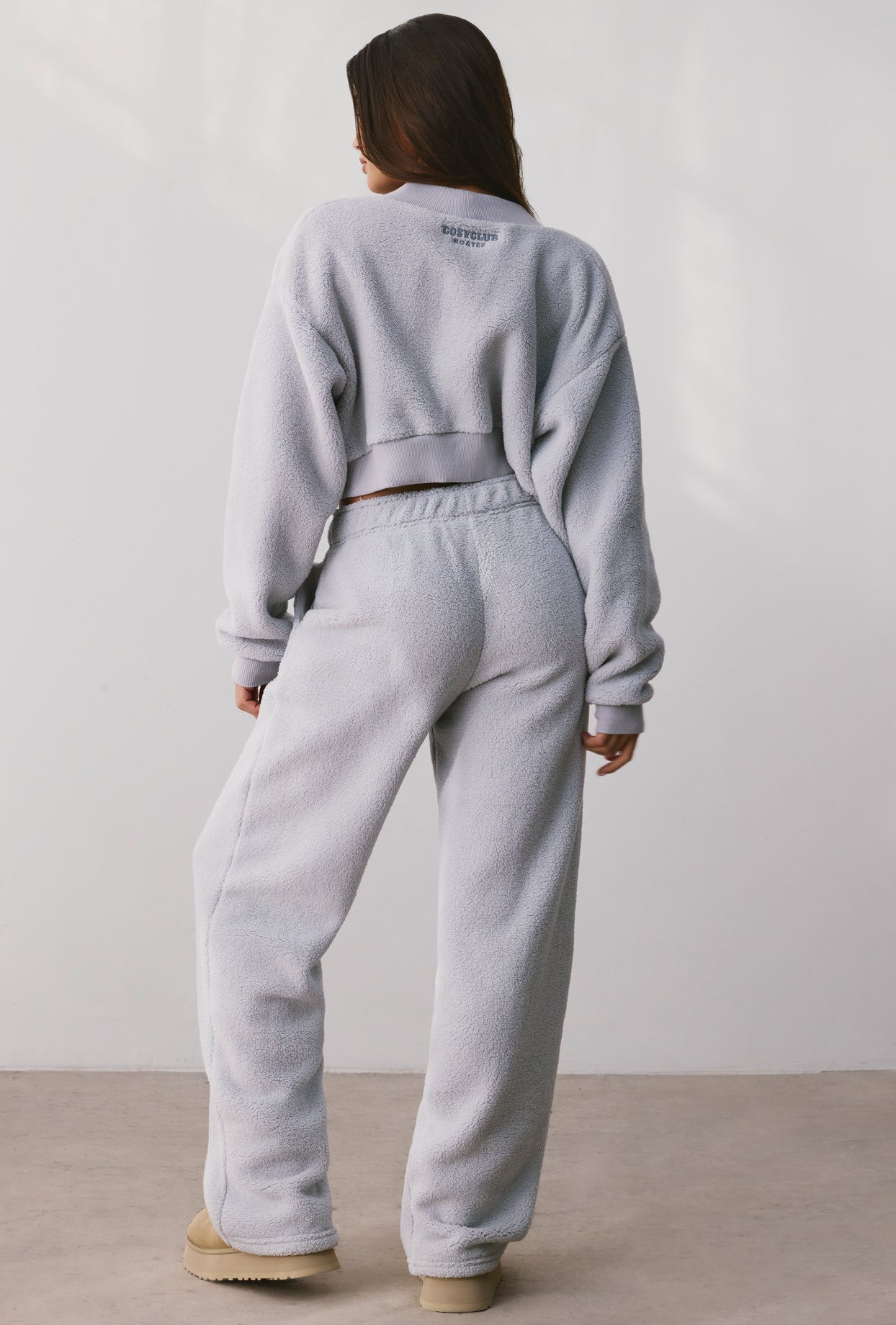 Fleece Cropped Shrug in Fog