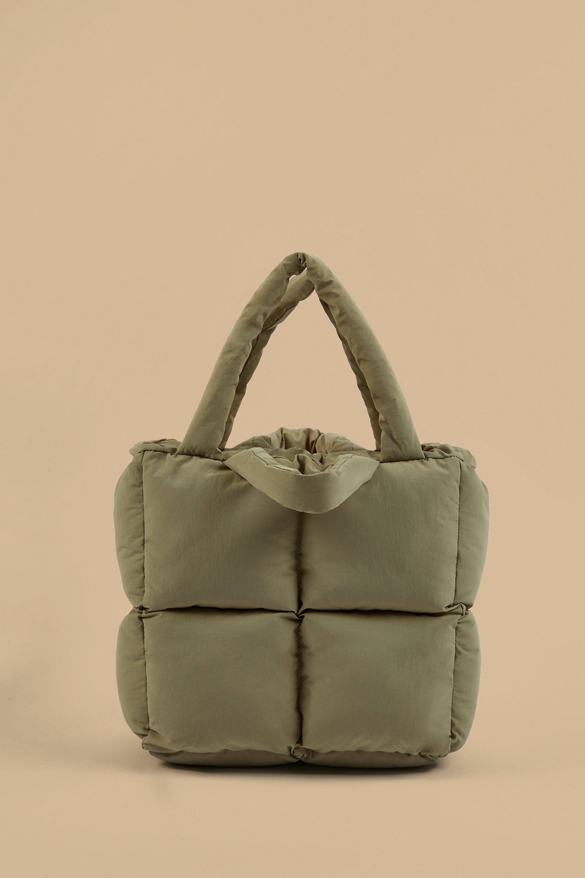 Quilted Puffer Bag in Soft Olive