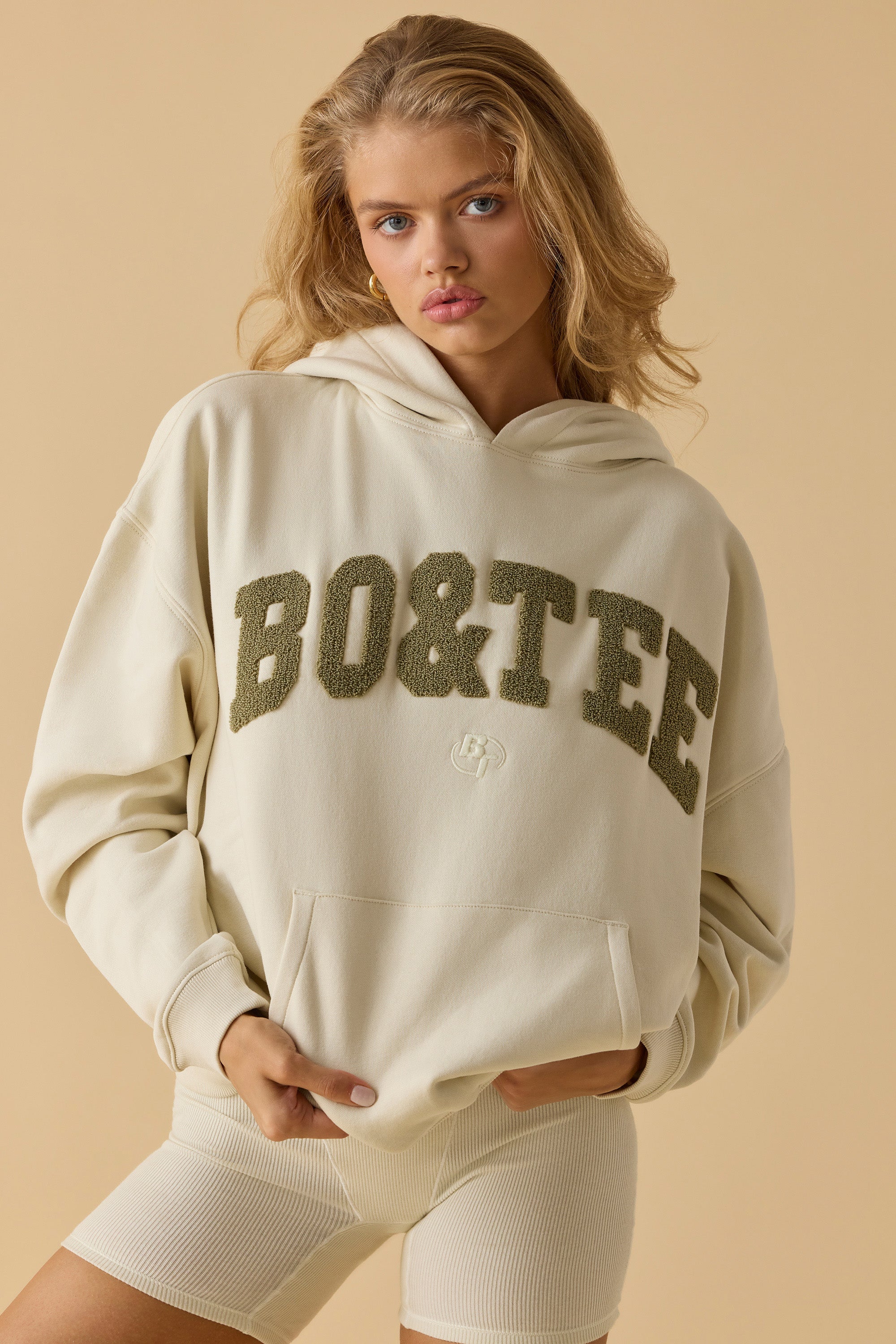 Oversized Hooded Sweatshirt in Bone