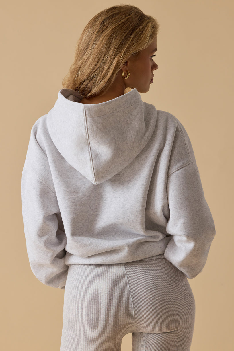 Oversized Hooded Sweatshirt in Heather Grey - 2