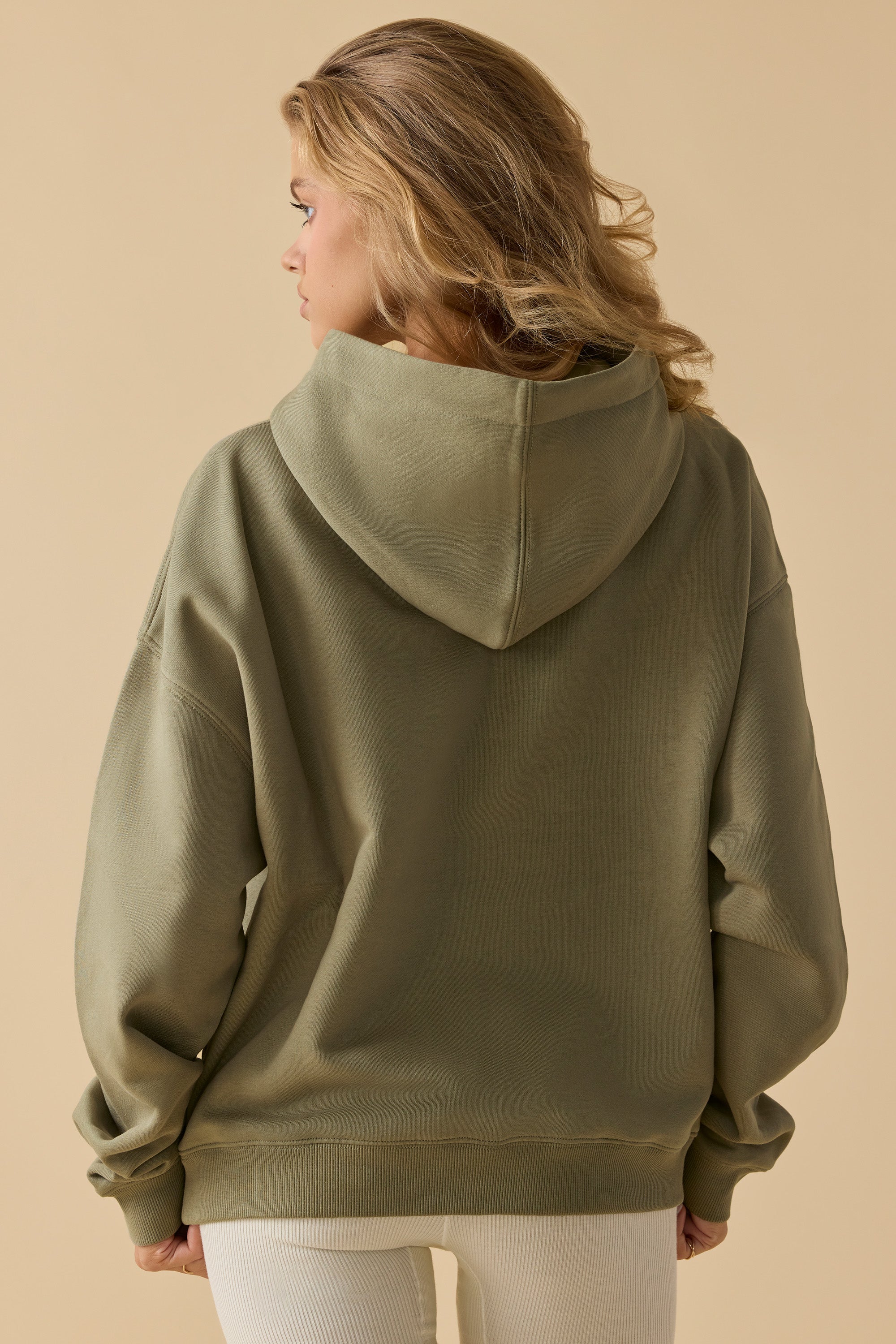 Moletom Oversized com Capuz em Soft Olive