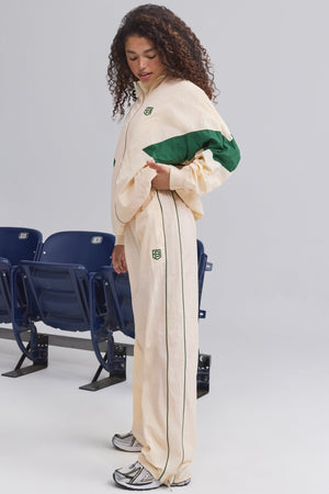 Water-Repellent Crinkled Wide-Leg Trousers in Marble