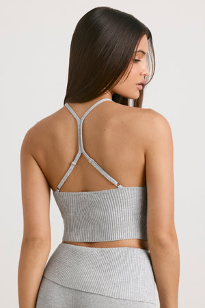 Chunky Knit Tank Top in Grey Marl