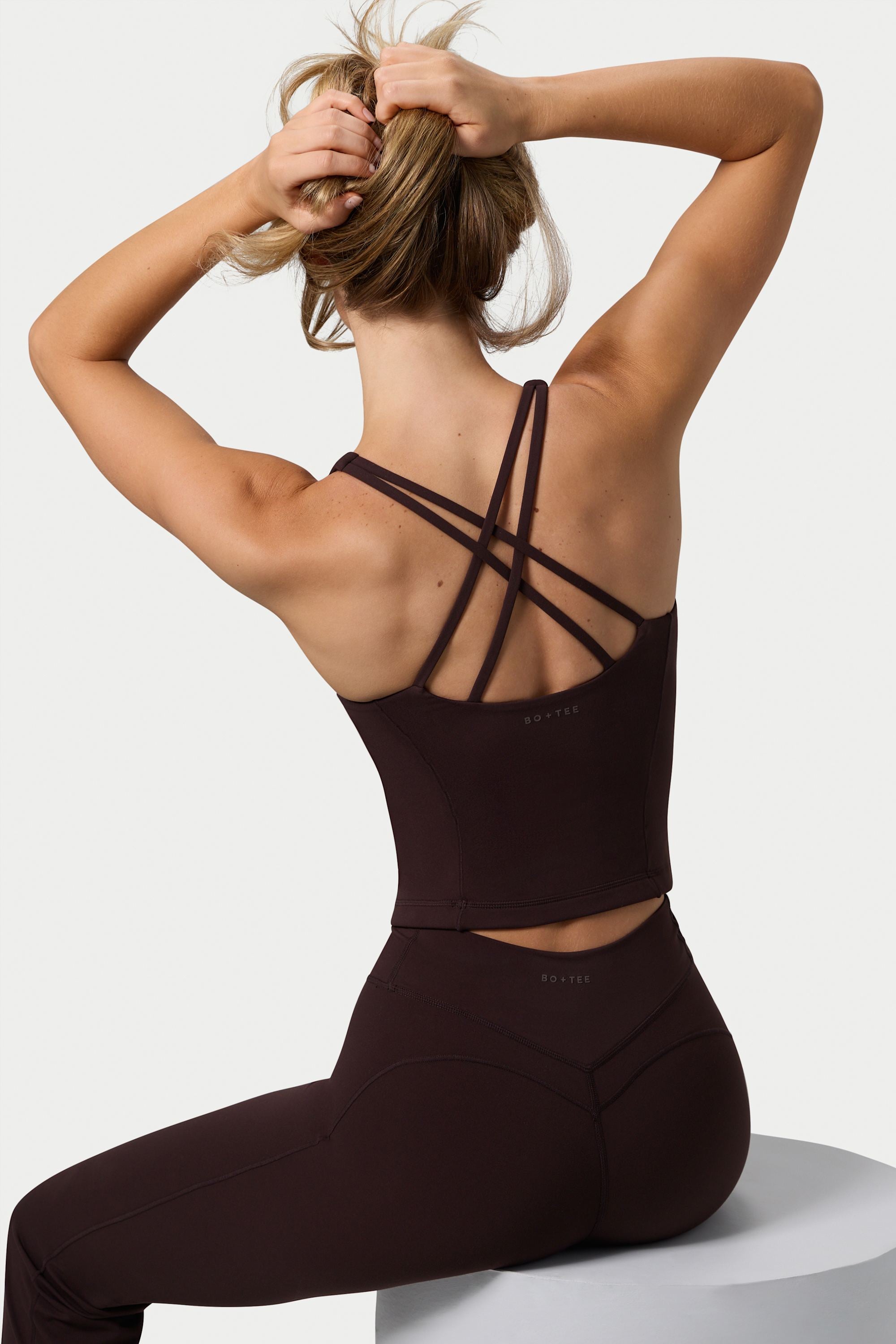 Soft Active Sweetheart-Neck Tank Top in Espresso