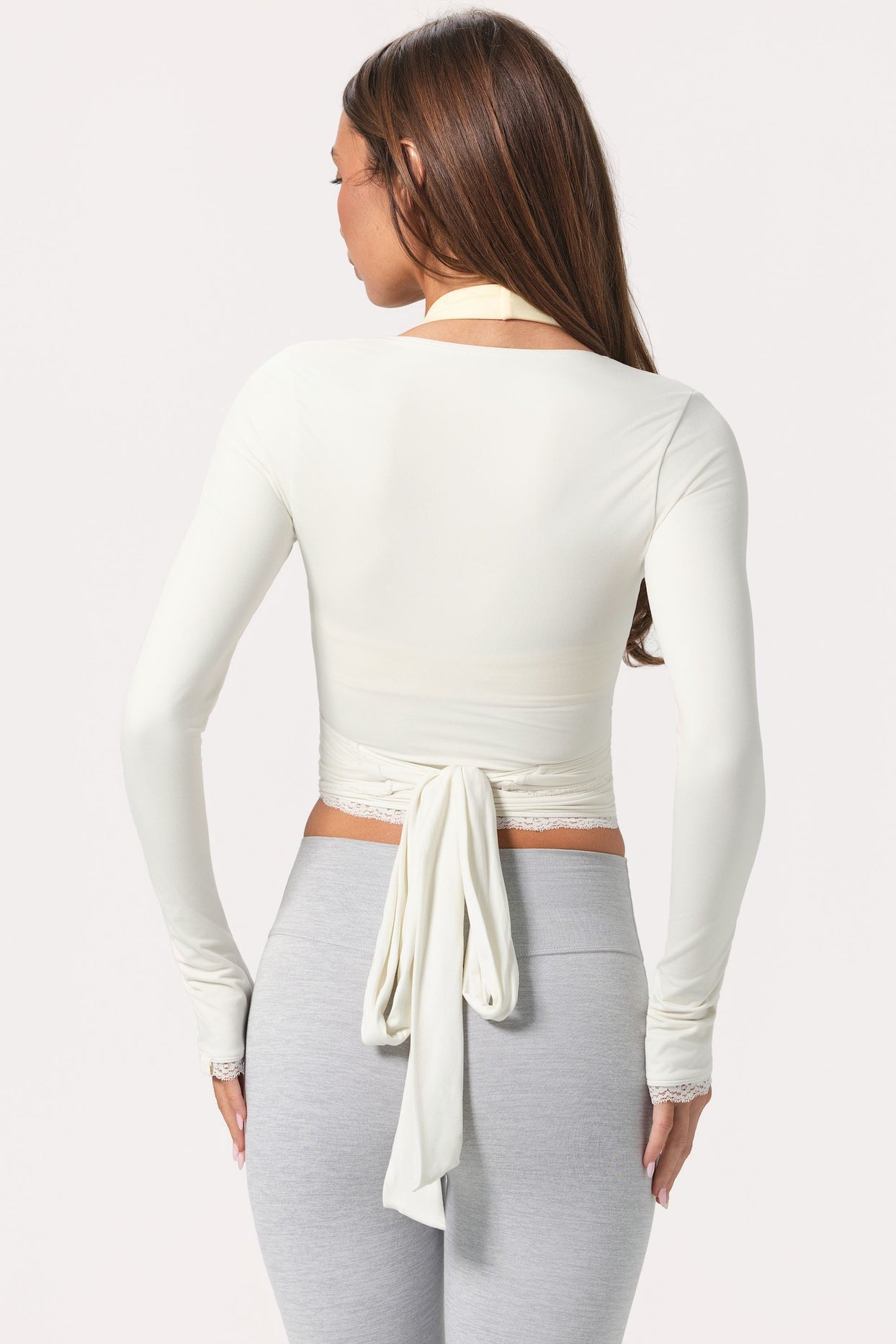 Soft Jersey Wrap Top in Coconut - 2