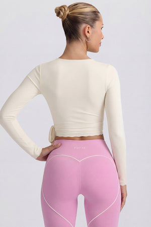 Bo+Tee's Hayley wearing the WithLovePerfectMatch Full Top in Ivory Soft Jersey fabric perfect for weekend shopping trips