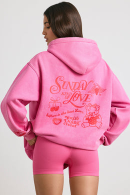 Oversized Hoodie in Hot Pink