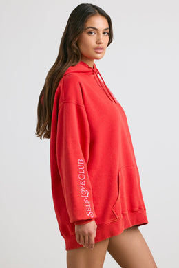 Sudadera con capucha extragrande en rojo