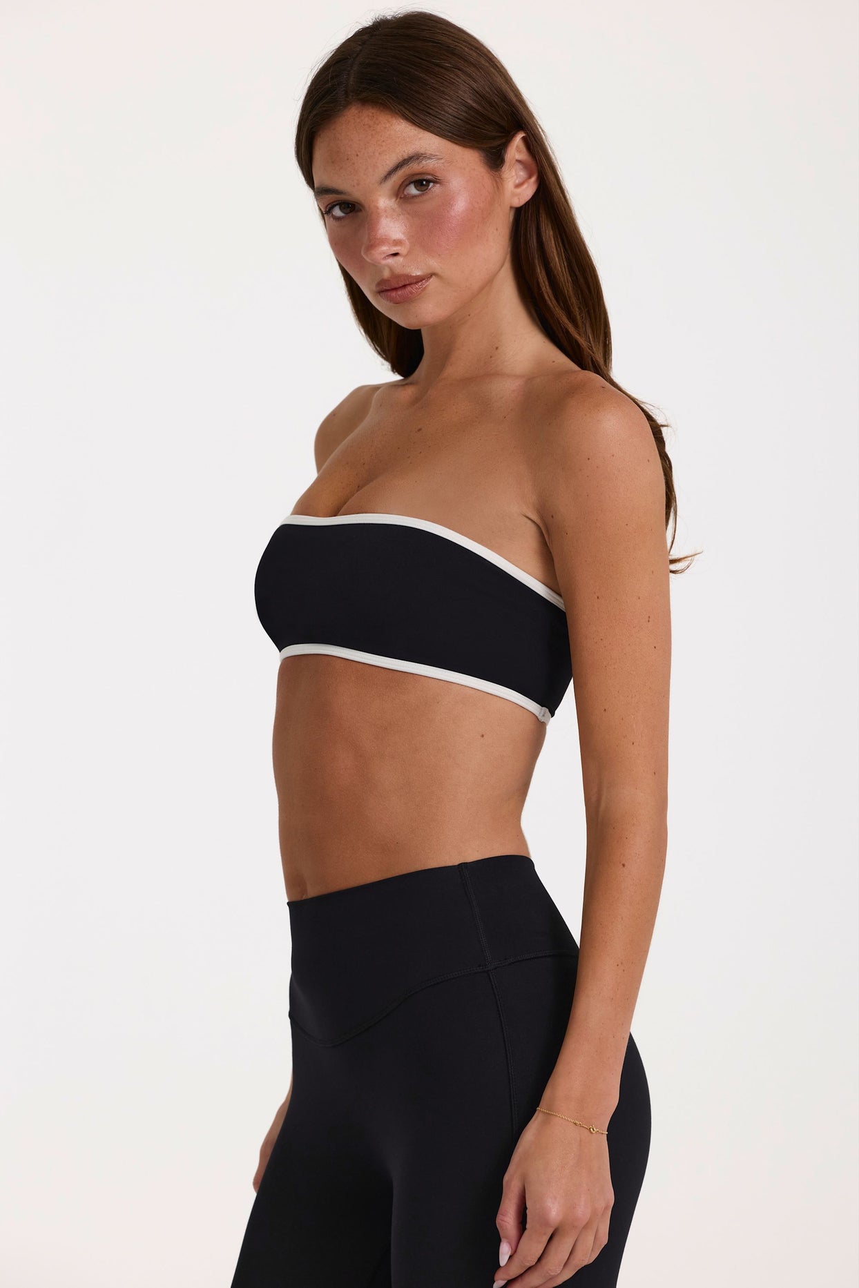 Soft Active Bandeau Sports Bra in Black - 4