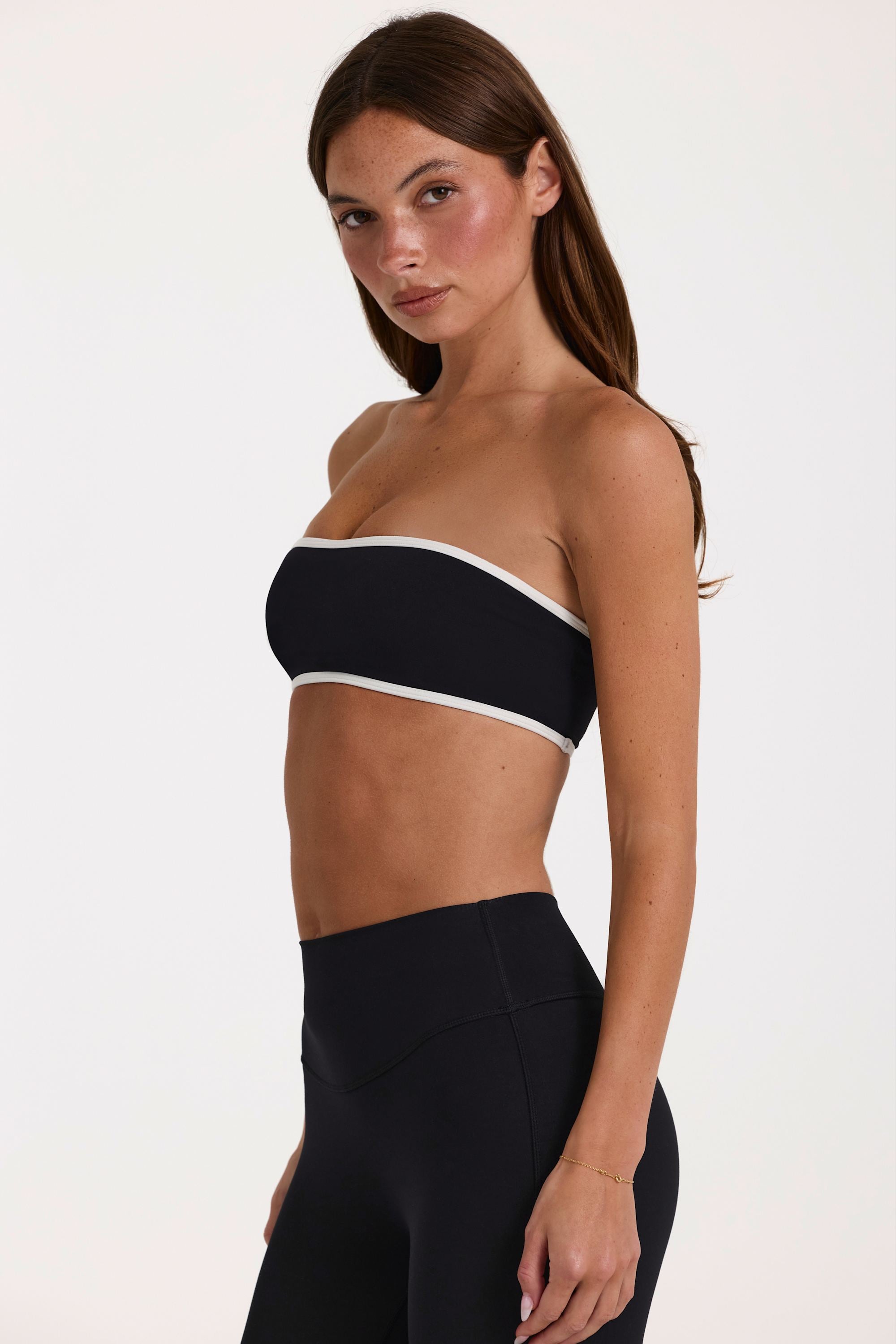Soft Active Bandeau Sports Bra in Black